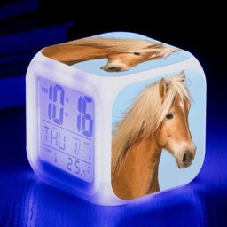 Animal world Chevaux réveil numérique(D), lumières colorées réveil Horloge carrée, Meilleur Cadeau