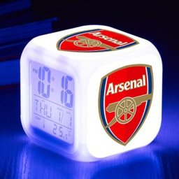 Ligue de football de Premier League réveil numérique(A), lumières colorées réveil Horloge carrée