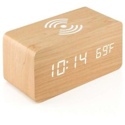 Reveil Numerique Avec Chargeur Sans Fil Led Reveil De Bureau Affichage De La Temperature