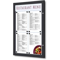 Showdown Displays - Porte-menu mural 4 x A4 noir avec bandeau personnalisable - Noir