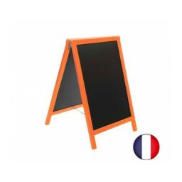 Interface Plv - Chevalet stop trottoir avec cadre bois couleur orange dimensions 85 x 55 cm - Orange