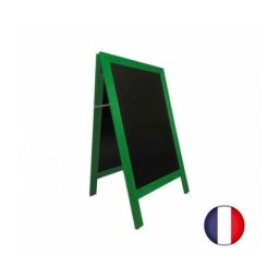 Interface Plv - Chevalet stop trottoir avec cadre bois couleur vert feuille dimensions 127 x 75 cm