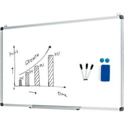 Tableau blanc magnétique inscriptible effaçable 70 x 50cm animants gomme - Costway