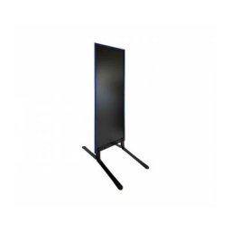 Panneau trottoir grande taille bois bleu mer sur piètement noir effet ressorts dimensions 178 x
