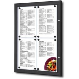 Porte-menu mural 4 x A4 noir - Noir