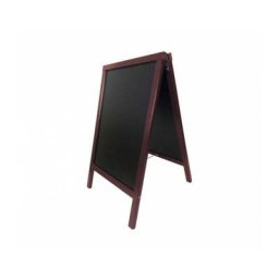 Interface Plv - Chevalet stop trottoir avec cadre bois couleur chocolat dimensions 90 x 55 cm