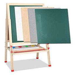 Planche à dessin double face en bois pour enfants taille 5755148cm bûche auxiliaire verte principale