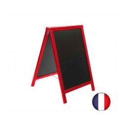 Interface Plv - Chevalet stop trottoir avec cadre bois couleur rouge vin dimensions 85 x 55 cm