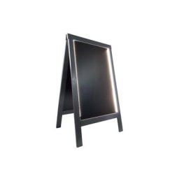 Chevalet stop trottoir bois couleur anthracite de dimensions 127 x 75 cm avec éclairage led