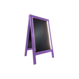 Chevalet stop trottoir bois couleur violet de dimensions 127 x 75 cm avec éclairage led - Violet