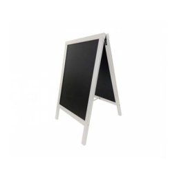 Interface Plv - Chevalet stop trottoir avec cadre bois couleur gris cérusé dimensions 90 x 55 cm