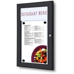 Showdown Displays - Porte-menu mural 1 x A4 noir avec bandeau personnalisable - Noir