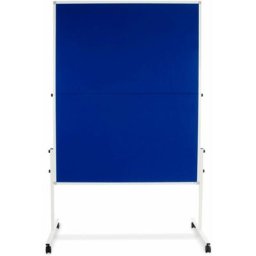 Office Marshal - Tableau de présentation Double face & pliable Avec roulettes Bleu 150 x 120 cm