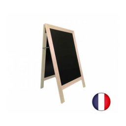 Interface Plv - Chevalet stop trottoir avec cadre bois couleur pin naturel dimensions 127 x 75cm