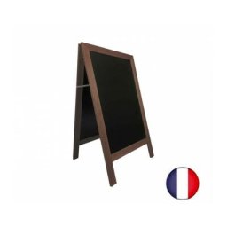 Interface Plv - Chevalet stop trottoir avec cadre bois couleur chocolat dimensions 127 x 75 cm