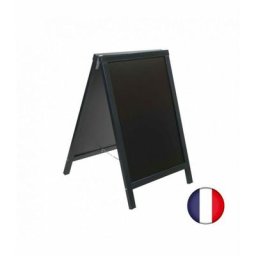 Interface Plv - Chevalet stop trottoir avec cadre bois couleur anthracite dimensions 85 x 55 cm