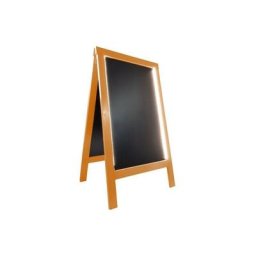 Chevalet stop trottoir bois couleur orange de dimensions 127 x 75 cm avec éclairage led - Orange