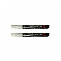 Feutre craie blanc pointe ogive 1-2 mm - Lot de 2 - Blanc