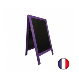 Interface Plv - Chevalet stop trottoir avec cadre bois couleur violet dimensions 127 x 75 cm