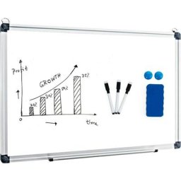 Tableau Blanc Effaçable Surface Magnétique avec Cadre en Aluminium,2 Aimants, 3 Stylos et Effaçable