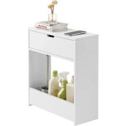 BZR48-W Support Papier Toilette, Armoire Toilettes wc, Meuble de Salle de Bain, Armoire de Salle de