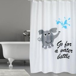 MSV - Rideau De Douche Water Battle Gris 180cm - Gris
