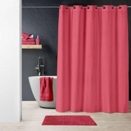 Homemaison - Rideau de douche avec œillets clipsables Framboise 180 x 200 cm - Framboise