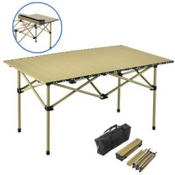 Table pliante Sdlogal 95x 56x 50 cm(LxWxH), Table de Camping Pliable avec Cadre en Aluminium,