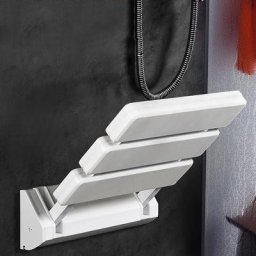 Siège Rabattable pour Douche Mural Capacité de Charge 130 kg Siège de Douche Repliable Tabouret