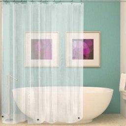 Rideau de Douche Transparent Rideaux de Douche peva Rideau de Douche Anti Moisissure et Imperméable
