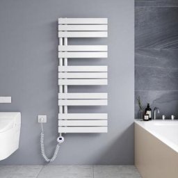 Sèche-serviette électrique 1176 x 500 mm Blanc Radiateur sèche-Serviettes 600W - Affichage lcd
