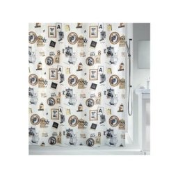 Spirella - Rideau de douche Polyester pose 180x200cm Noir & Gold - Or