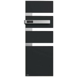 Radiateur sèche-serviettes alutu ventilo anthracite mât gauche 1750W - connecté - Sauter