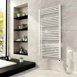 Blanc Porte-serviettes Électrique 120x60cm, 600W radiateur Sèche-serviette électrique, avec lcd