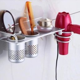Support de sèche-cheveux,Porte Sèche-Cheveux porte serviette Salle de bain support à Sèche-cheveux