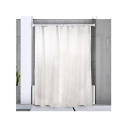 Barre tringle pour rideau de douche ou baignoire extensible sans perçage en Alu decor 75-125cm
