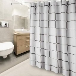 Rideau de douche en tissu polyester anti-moisissure, lavable en machine, antibactérien et
