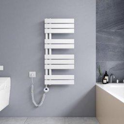 Sèche-serviette électrique 899 x 400 mm Blanc Radiateur sèche-Serviettes 400W - Affichage lcd