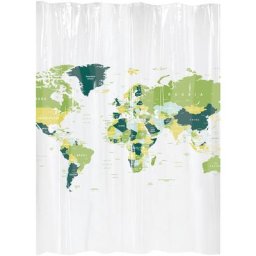 Gelco Design - Rideau de douche monde peva 180x200 greenery - vert