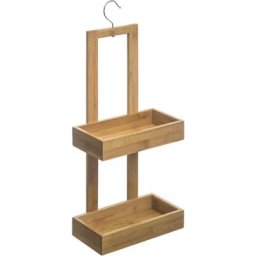 Five Simply Smart - Serviteur de douche en bambou 2 plateaux - h 61 x l 26 x p 14 cm - Livraison