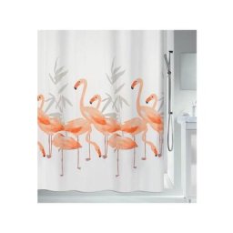 Spirella - Rideau de douche Polyester flamingo 180x200cm Saumon - Rose