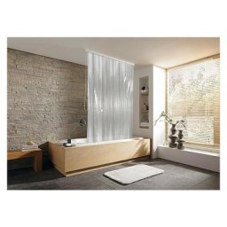 Kit rideau de douche roulant angulaire Milky