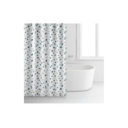 Rayen - Rideau douche 180x200 polyester blanc points bleus