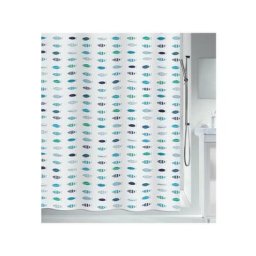Spirella - Rideau de douche Polyester santarina 180x200cm Bleu - Bleu