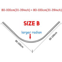 Tringle à rideau de douche incurvée réglable en acier inoxydable Barres de salle de bain Taille b