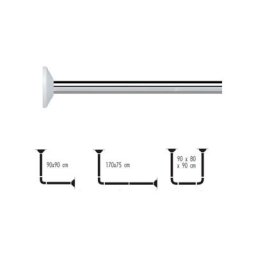 Barre tringle pour rideau de douche d'angle modulable à fixer en Alu magic universal Finition