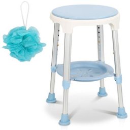 Swanew - Tabouret de douche balcon durable siège de tabouret de douche rotatif à 360 ° avec étagère