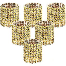 50 pièces Anneaux de serviette en strass brillants pour décoration de table, mariage, dîner, fête,