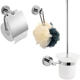 Ensemble d'accessoires de bain Rotatif rond Chromé Anneau porte-serviettes, Crochet Porte manteau