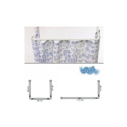 Tringle à rideau de douche universelle en aluminium blanc 80 x 170 cm.